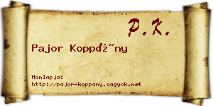 Pajor Koppány névjegykártya